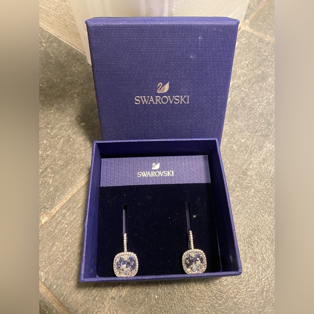 Swarovski Silver Drop Earrings